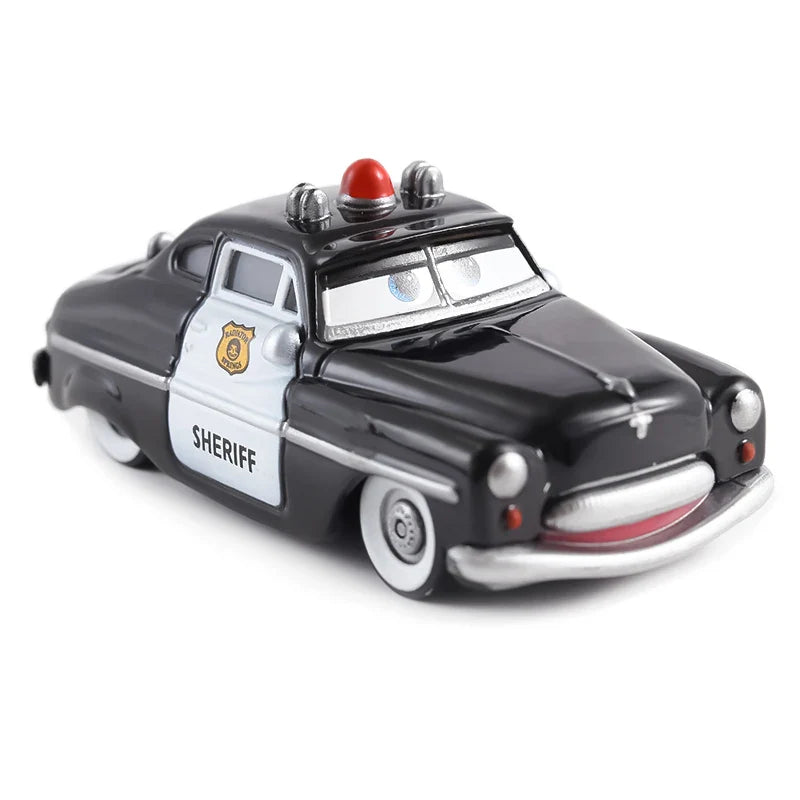 Toy sheriff car with a white background