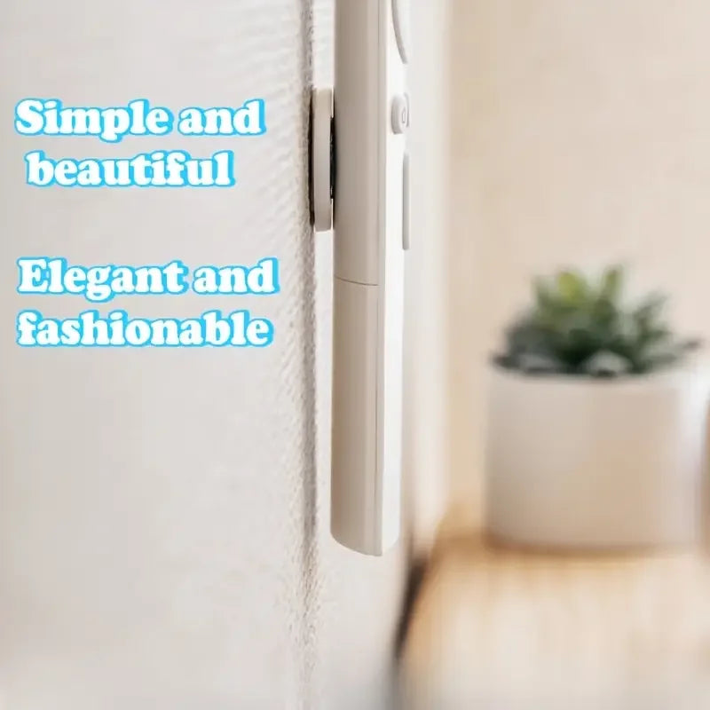 White appliance with text 'Simple and beautiful, Elegant and fashionable' in a blurred indoor setting.