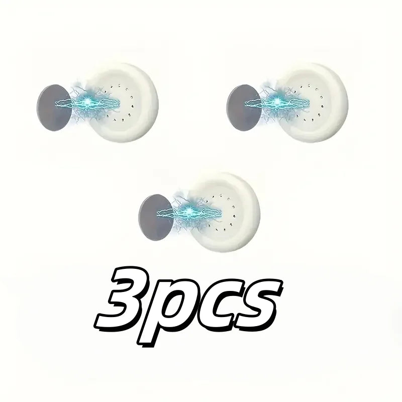 Three white circular objects with blue energy effects on a white background, labeled '3pcs'.
