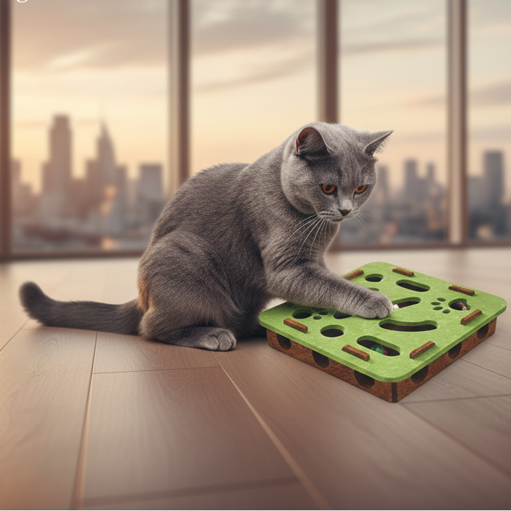 Cat Puzzle Toy: Felt Hunting Box to Bust Indoor Boredom