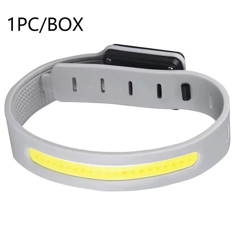 Gray wristband with a yellow strip on a white background