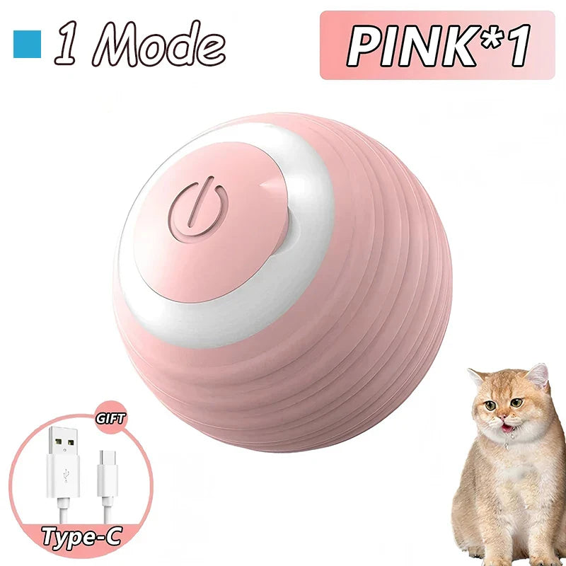 Smart Cat Toy Ball: 2pk Rechargeable Self-Moving Prey