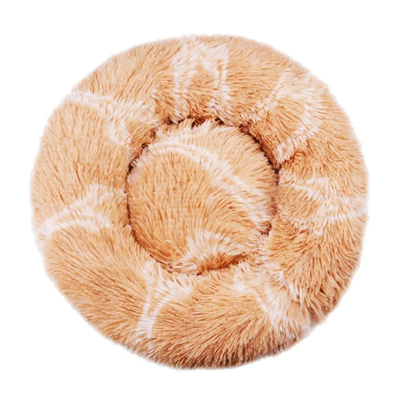 Calming Dog Bed: Round Plush Doughnut Cuddler 40-90cm
