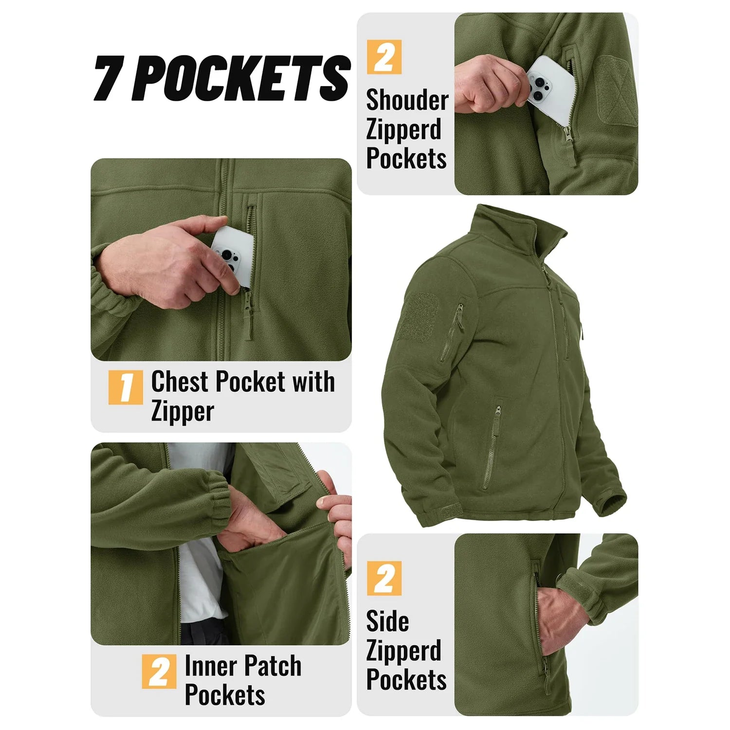 Fleece Jacket: Warm Thermal Work Coat with Utility Pockets