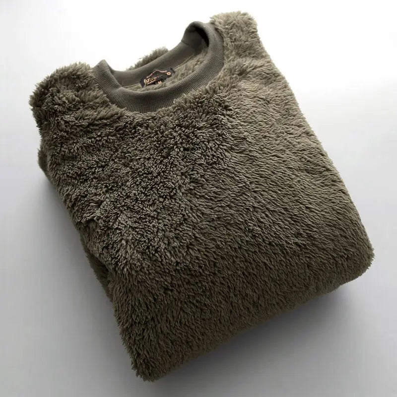 Men's Thermal Sweatshirt: Plush Coral Fleece Loungewear