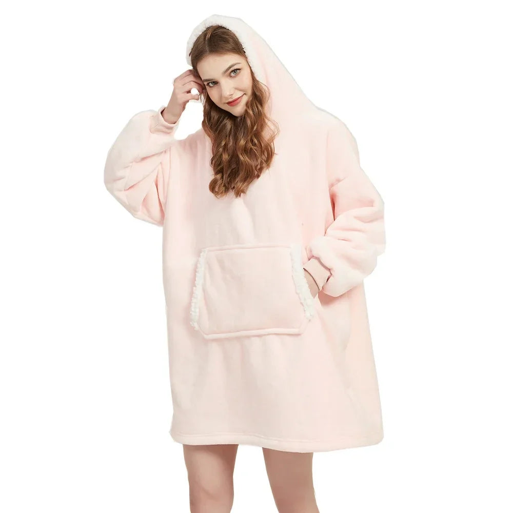 Wearable Blanket: Ultra-Soft Fleece Giant Snuggle Hoodie