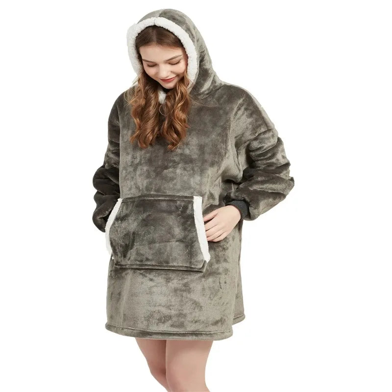 Wearable Blanket: Ultra-Soft Fleece Giant Snuggle Hoodie