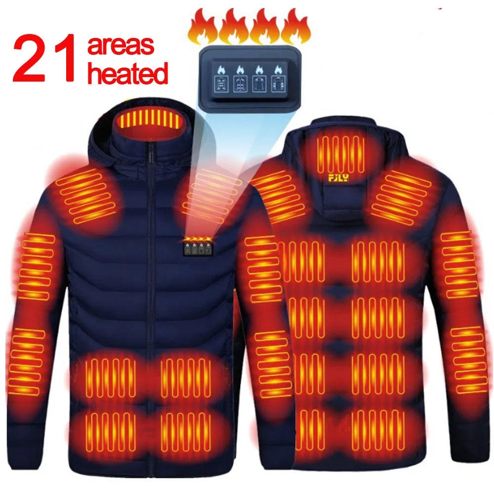 Heated Jacket: 25 Areas Multi-zone USB Thermal Coat