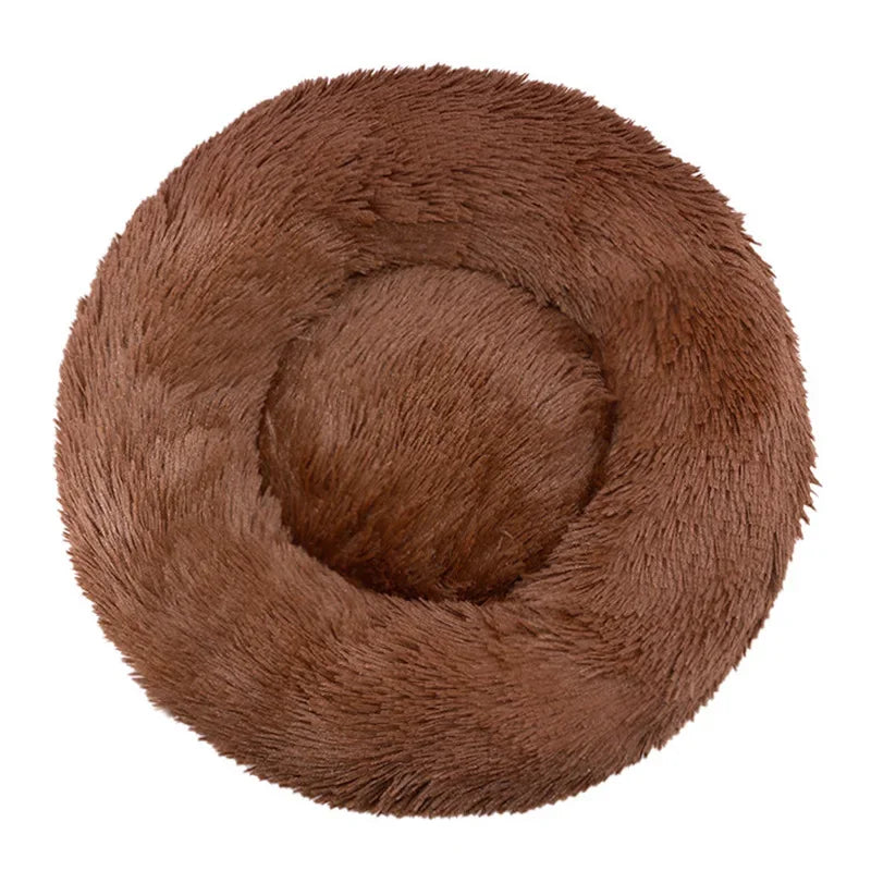 Calming Dog Bed: Round Plush Doughnut Cuddler 40-90cm
