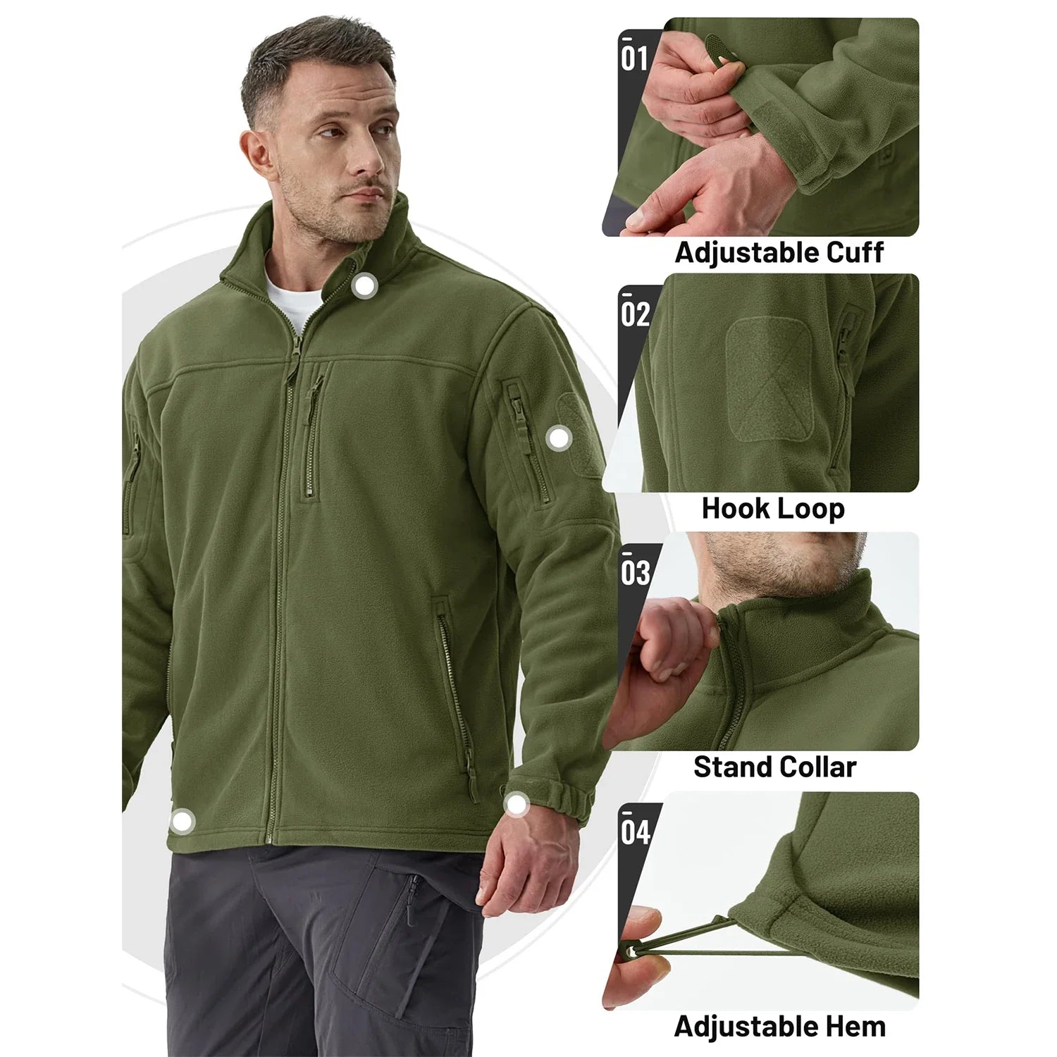 Fleece Jacket: Warm Thermal Work Coat with Utility Pockets