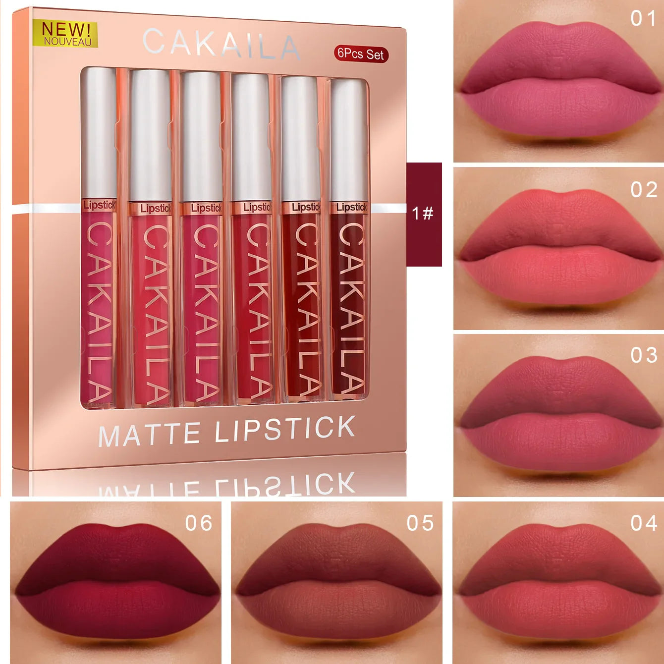 The CAKAILA Velvet Luxe Collection: 6-Piece Matte Liquid Lip Set