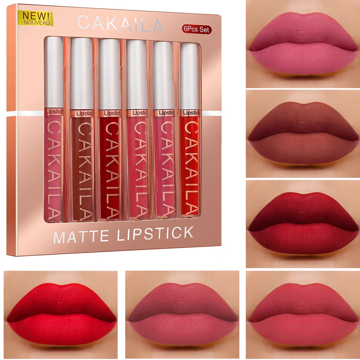 The CAKAILA Velvet Luxe Collection: 6-Piece Matte Liquid Lip Set