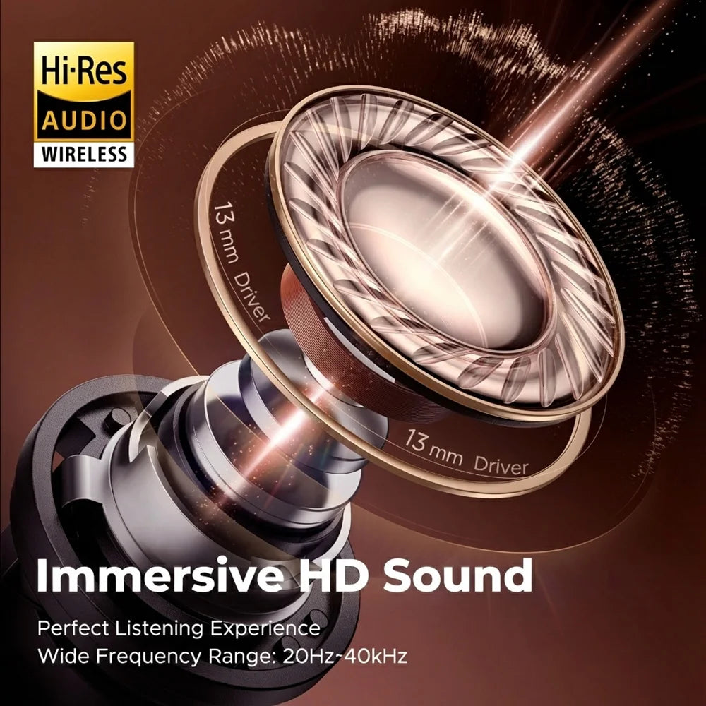 Hybrid ANC+ENC Earbuds: Bluetooth 5.4 HiFi Gaming Headset