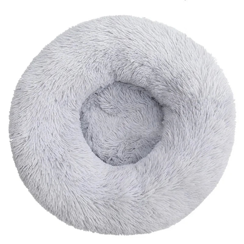 Calming Dog Bed: Round Plush Doughnut Cuddler 40-90cm