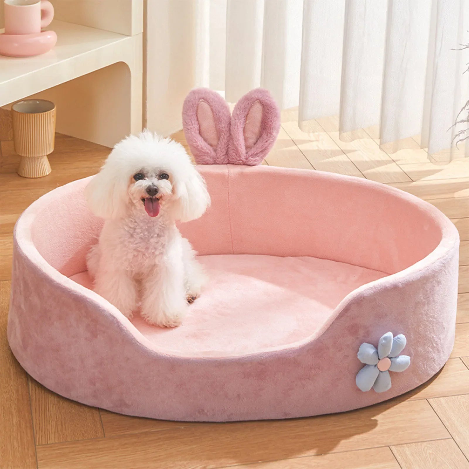 Detachable Pet Bed: Machine Washable Cover & All-Season Use
