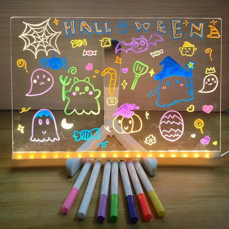 LED Note Board: Erasable Acrylic Dry Erase & Night Light