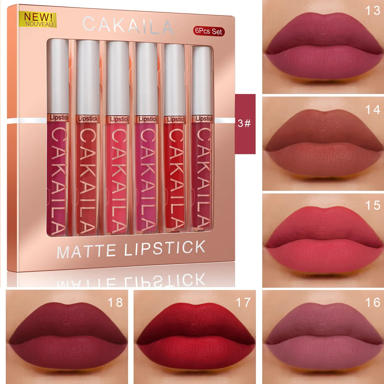 The CAKAILA Velvet Luxe Collection: 6-Piece Matte Liquid Lip Set