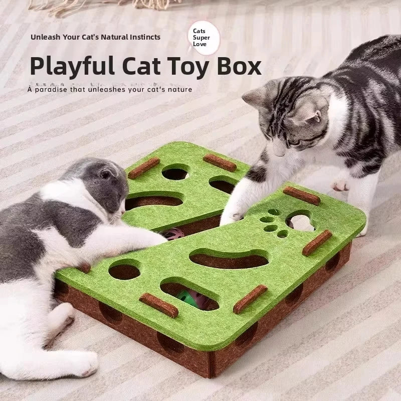 Cat Puzzle Toy: Felt Hunting Box to Bust Indoor Boredom
