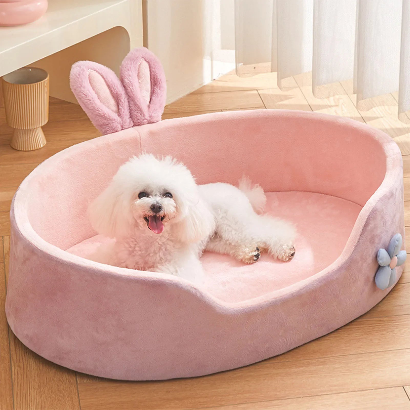 Detachable Pet Bed: Machine Washable Cover & All-Season Use