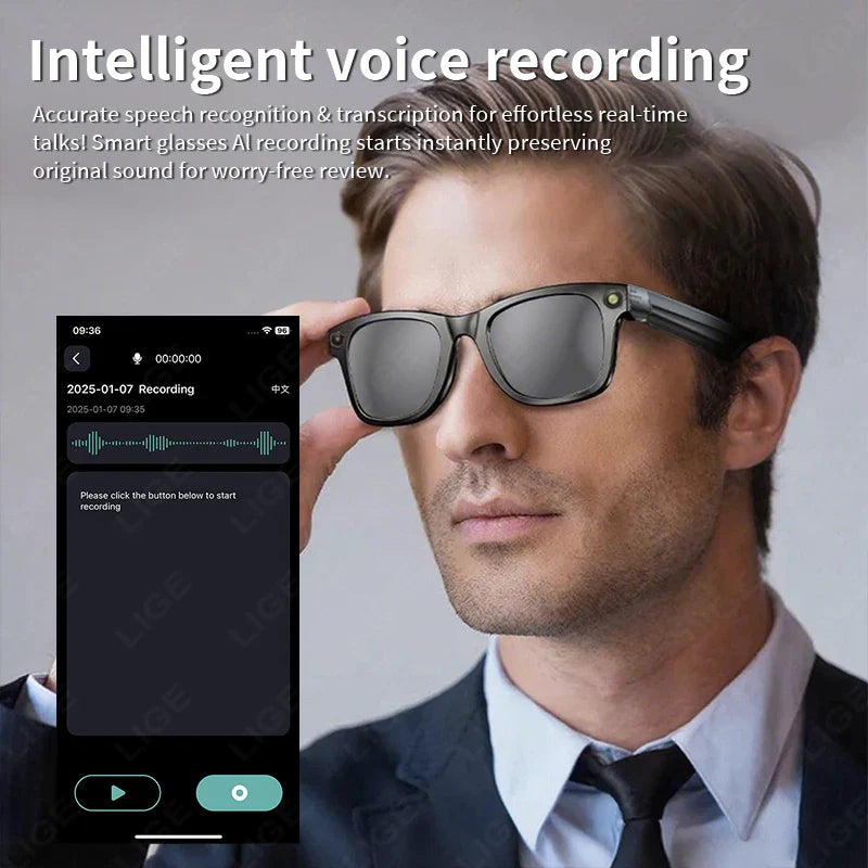 AI Smart Glasses: 8MP POV Camera & WiFi Real-Time Streaming