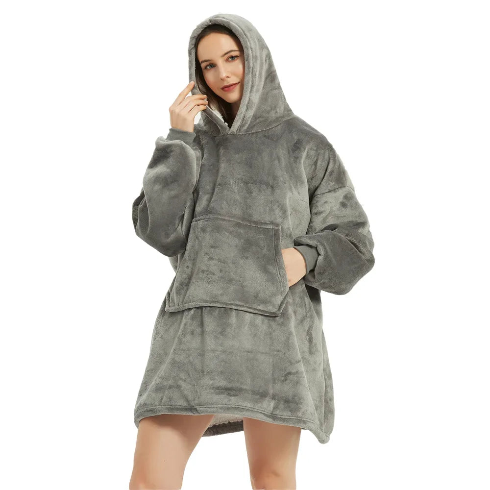 Wearable Blanket: Ultra-Soft Fleece Giant Snuggle Hoodie