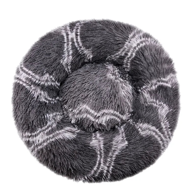 Calming Dog Bed: Round Plush Doughnut Cuddler 40-90cm
