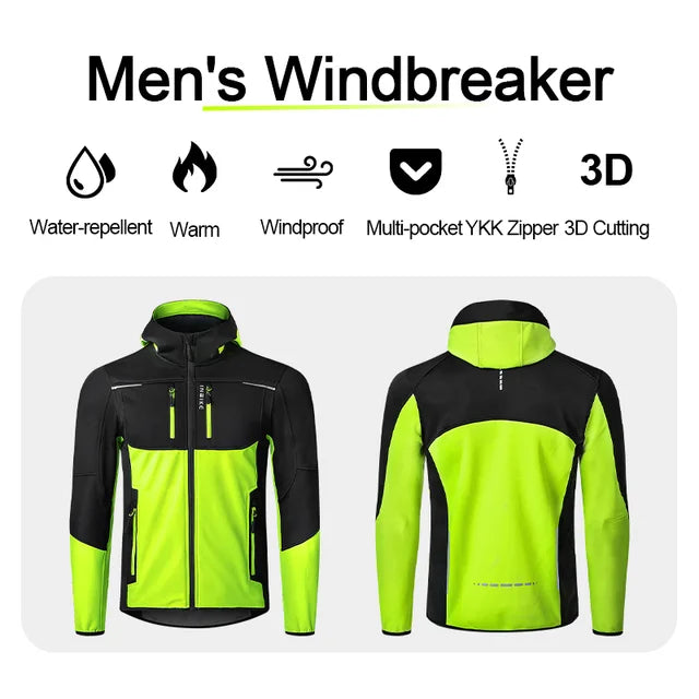Winter Cycling Jacket: Windproof Membrane & Thermal Fleece