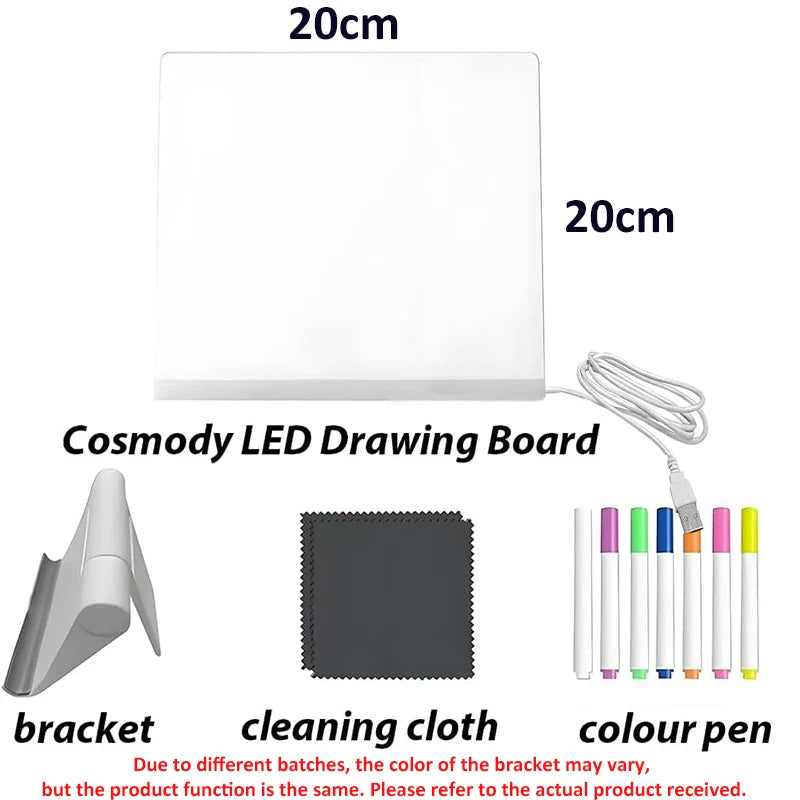 LED Note Board: Erasable Acrylic Dry Erase & Night Light