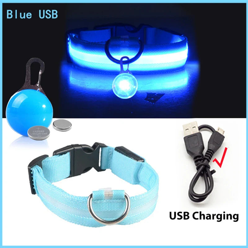Glowing Dog Collar: USB Luxury Pendant for Pet Safety