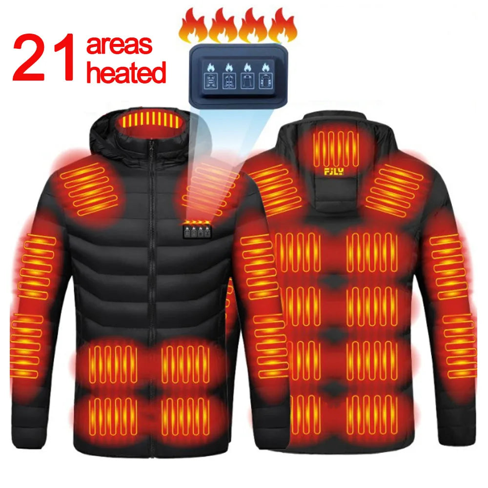 Heated Jacket: 25 Areas Multi-zone USB Thermal Coat