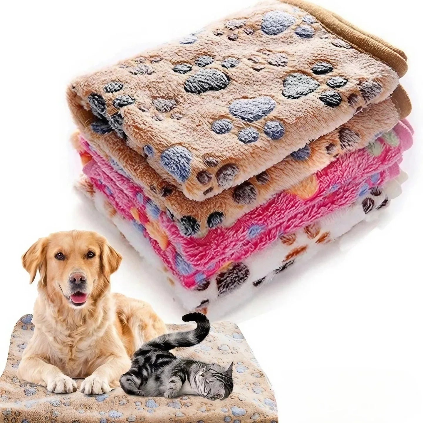 Fluffy Pet Blanket: Warm Thermal Fleece Mat & Cover