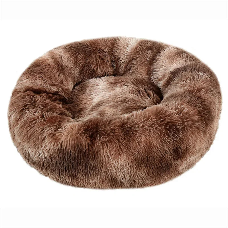 Calming Dog Bed: Round Plush Doughnut Cuddler 40-90cm