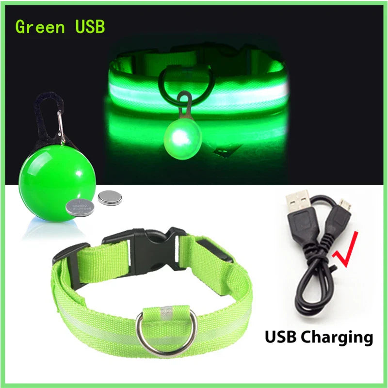 Glowing Dog Collar: USB Luxury Pendant for Pet Safety