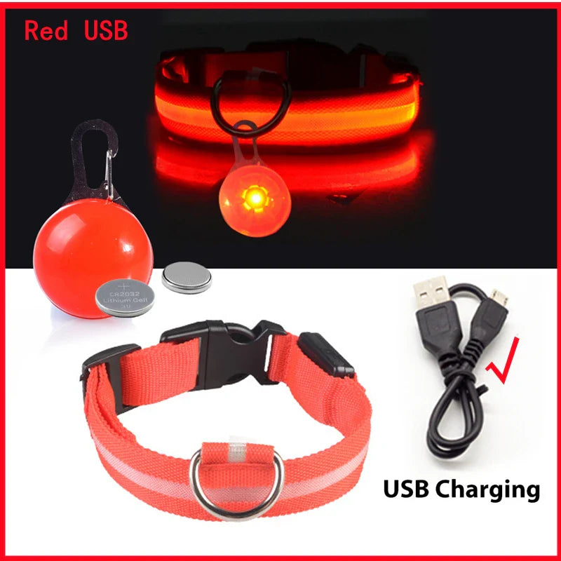 Glowing Dog Collar: USB Luxury Pendant for Pet Safety