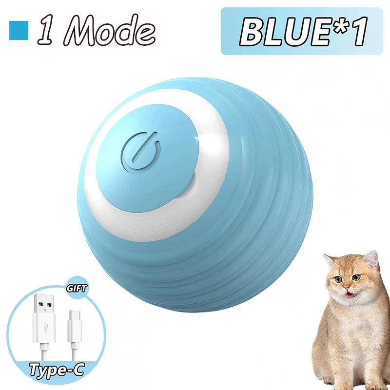 Smart Cat Toy Ball: 2pk Rechargeable Self-Moving Prey