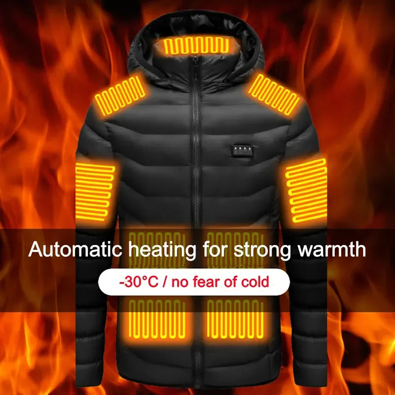 Heated Jacket: 25 Areas Multi-zone USB Thermal Coat