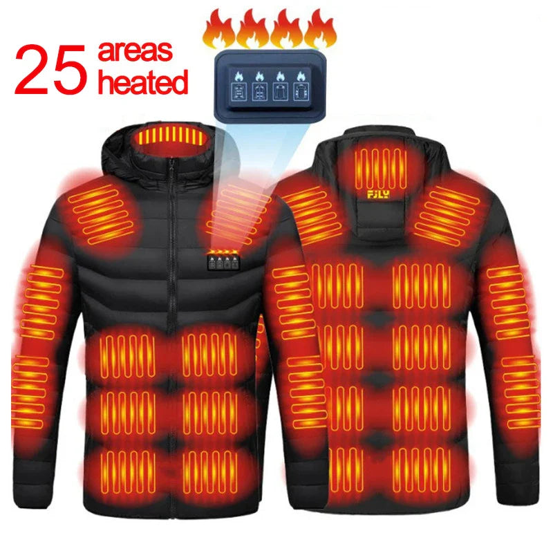 Heated Jacket: 25 Areas Multi-zone USB Thermal Coat
