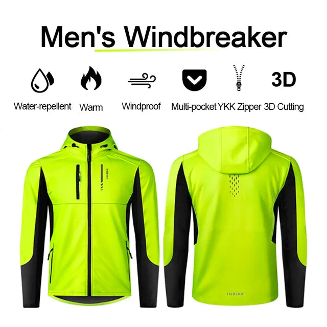 Winter Cycling Jacket: Windproof Membrane & Thermal Fleece