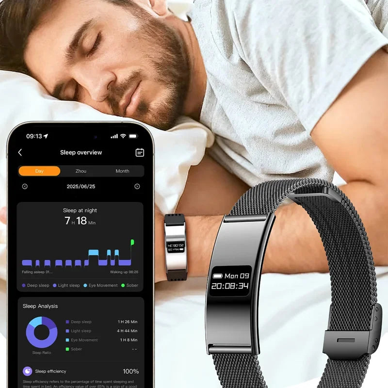 Smart Bracelet: IPX8 Waterproof Tracker with Zinc Alloy Body