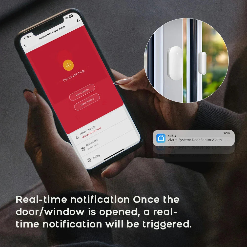 Smart home alarm system with phone app and door/window sensor