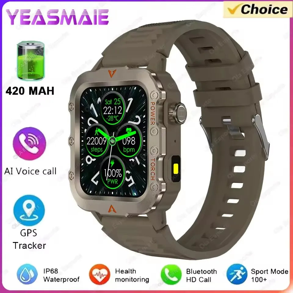 Smartwatch with features highlighted on a colorful background