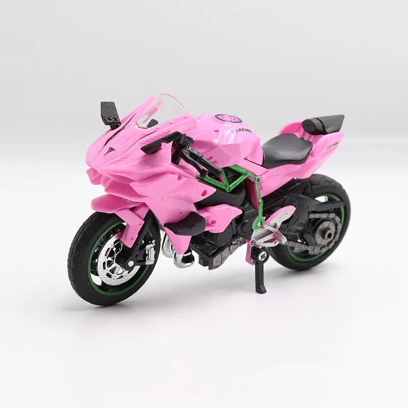 Pink motorcycle model on a white background