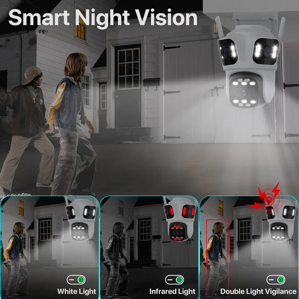 Smart night vision system with a camera and its functionality in different light conditions.