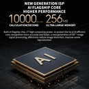 High-performance AI chip with text highlighting its capabilities on a dark background