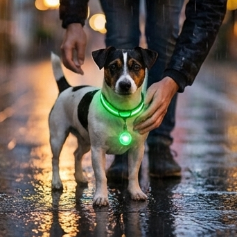 Glowing Dog Collar: USB Luxury Pendant for Pet Safety